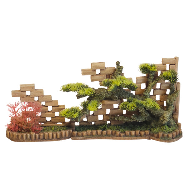 Aqua Ornaments "MAUERRESTE" mit Pflanzen