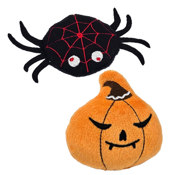 Halloween Plüsch Spinne und Kürbis