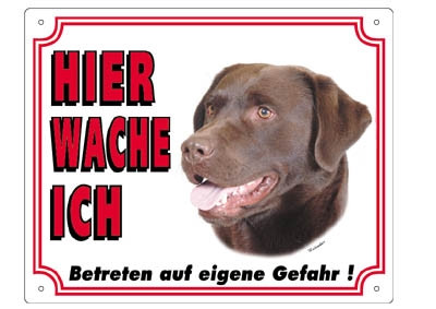 Warntafel Labrador dunkel