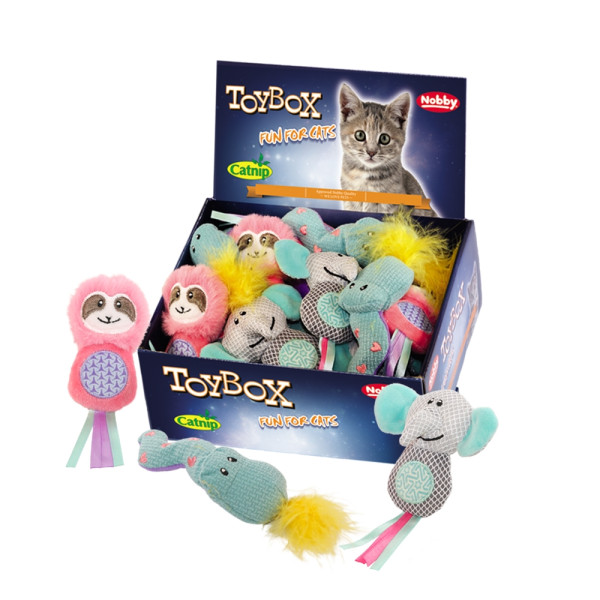Plüsch Faultier, Elefant und Schlange, mit Catnip