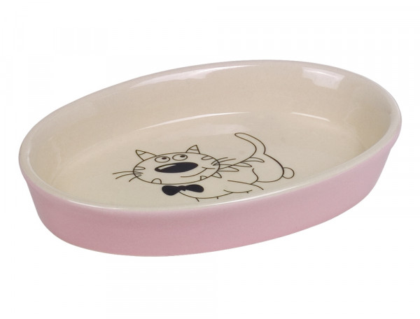 Cat ceramic dish oval