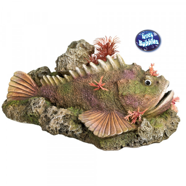 Aqua Ornaments "STONE FISH" WITH PLANTS