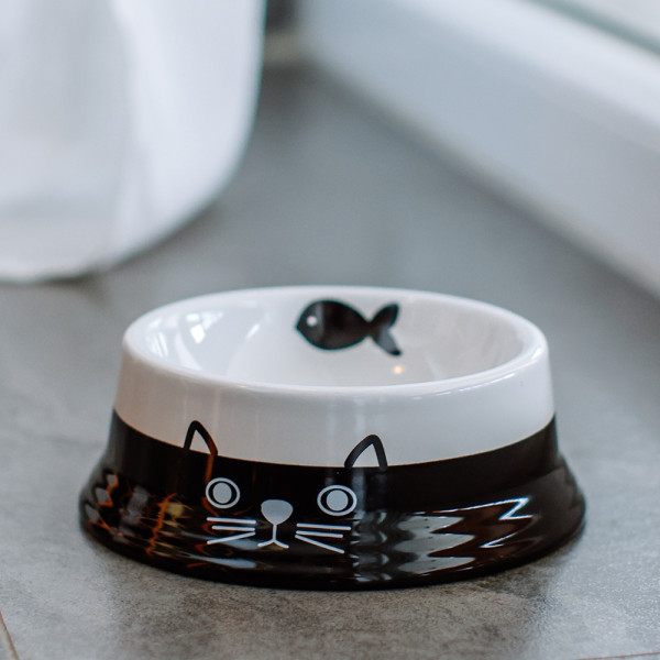 Cat ceramic bowl "FACE"