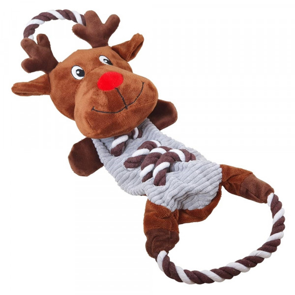 Xmas plush reindeer with rope