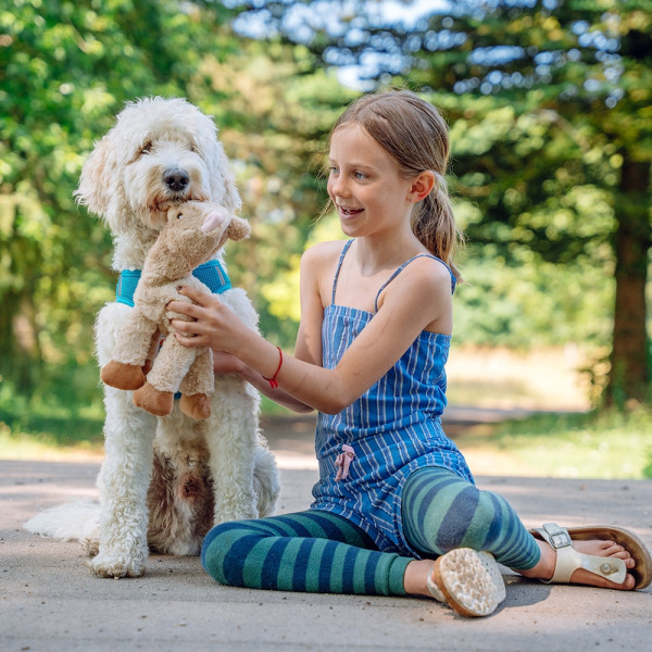Plush toy with rope inside