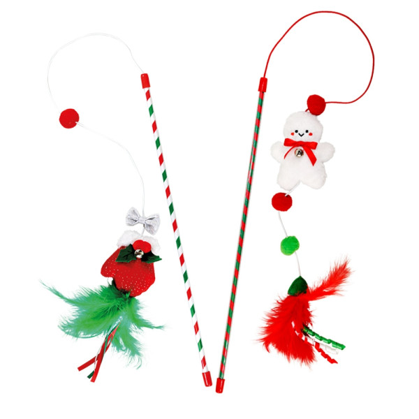 XMAS 2 rod with toys, with catnip