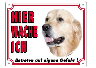 Warntafel Golden Retriever