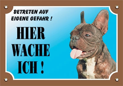 Warntafel Französische Bulldogge