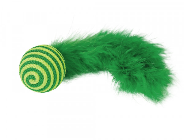 Ball with rattle and feather