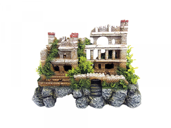 Aqua Ornaments "BURGRUINE" mit Pflanzen