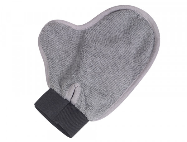 Care glove with rubber and mircofiber side