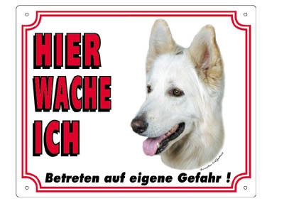 Warntafel Deutscher Schäferhund weiß