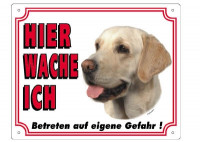 Warntafel Labrador hell Warntafel Labrador hell