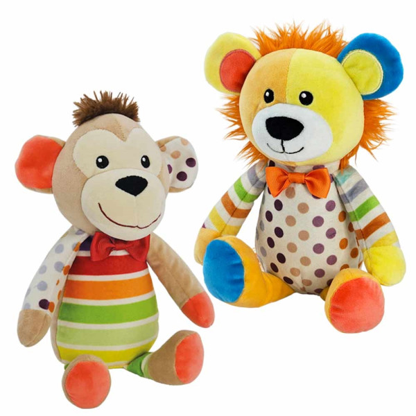 Plush lion and monkey