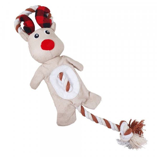 Xmas plush elk with rope