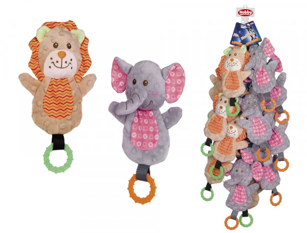 Plush toys lion and elefant