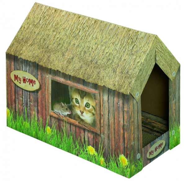 Katzenhaus aus Karton