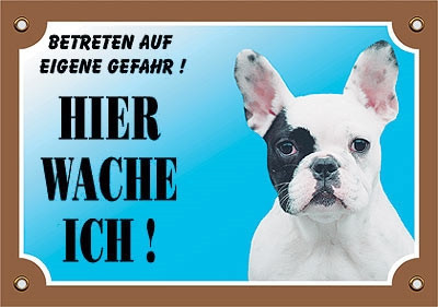 Warntafel Französische Bulldogge