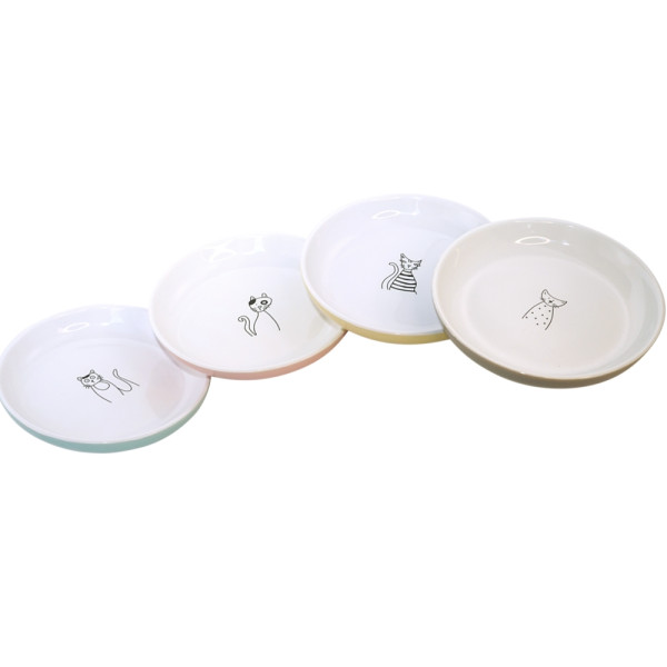 Cat ceramic milk dish "Crazy Cat"