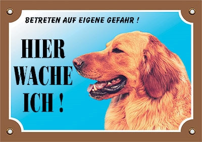 Warntafel Golden Retriever