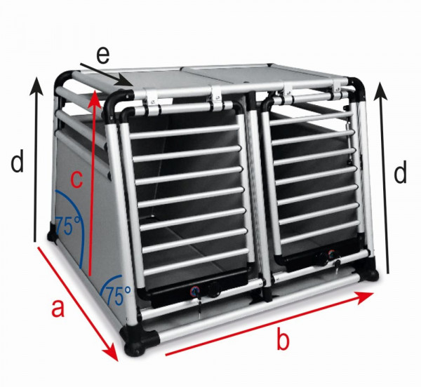 Aluminiumcar traveller box double "ROUND CORNER"
