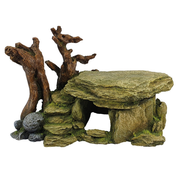 Aqua Ornaments "FELSHÖHLE MIT HOLZ"