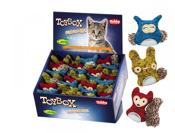 Fabric animals with plush and catnip