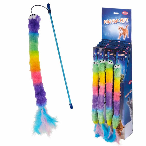 Rod with plush crackle worm