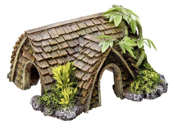 Aqua Ornaments "HÜTTE" mit Pflanzen