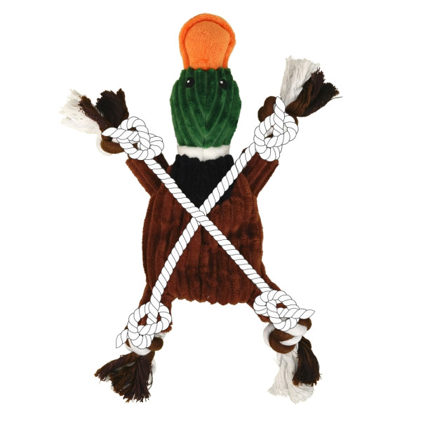 Plush duck with rope