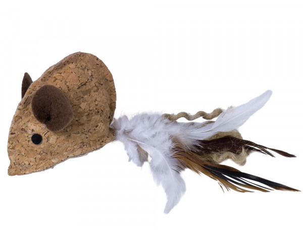 Cork mouse with catnip