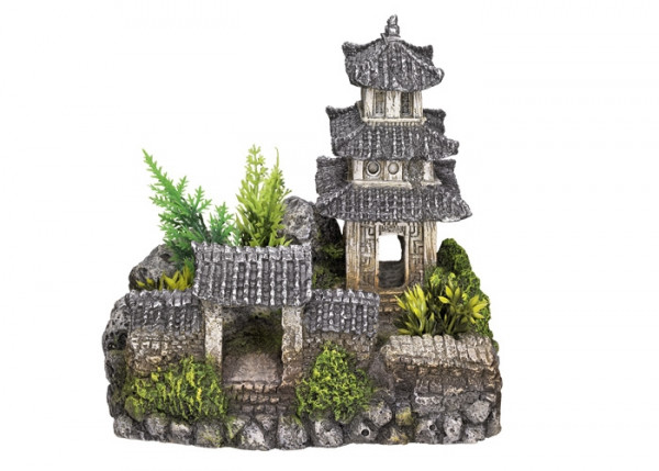 Aqua Ornaments "ASIAN TEMPLE" - w/ plants