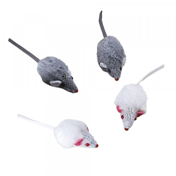 Plush mouse short hair with rattle