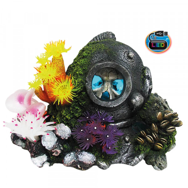Aqua Ornaments "HELMET WITH SKULL" with LED