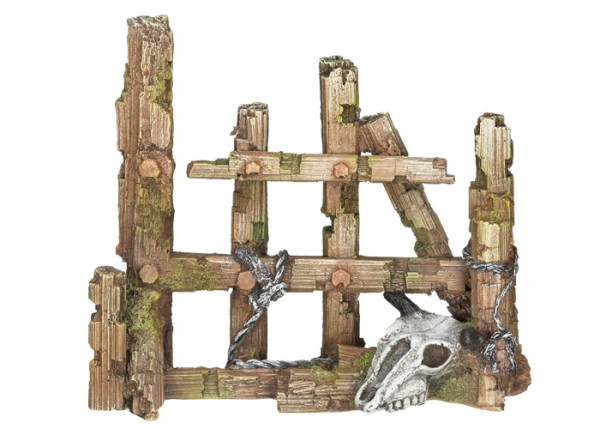 Aqua Ornaments "WOODEN FENCE WITH SCULL"