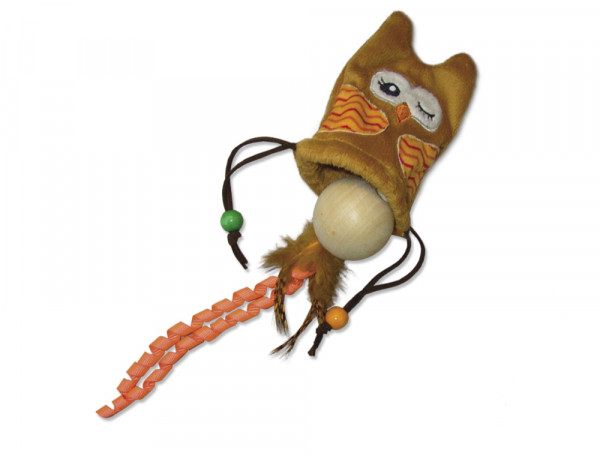 Plüsch Eule mit Holzkugel