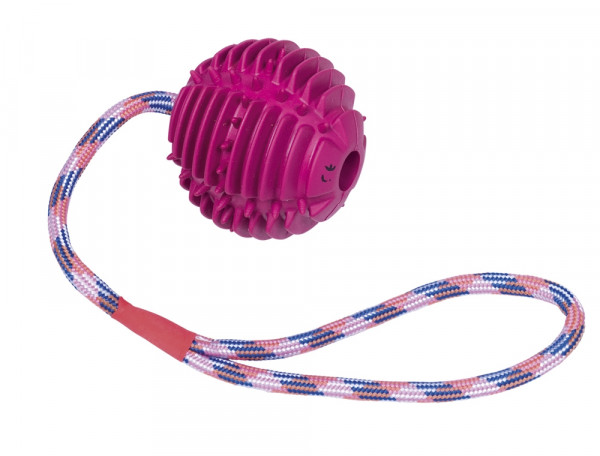 Vollgummi Ball mit Nylonseil