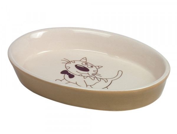Cat ceramic dish oval