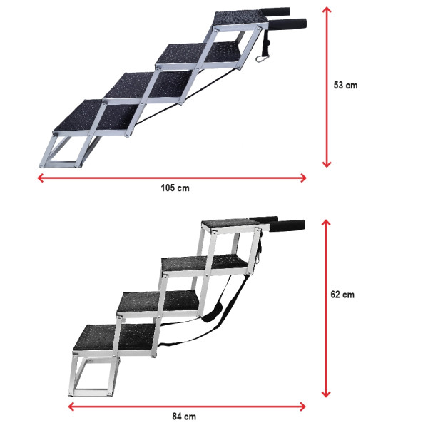 Aluminium Falt-Treppe, 4-stufig