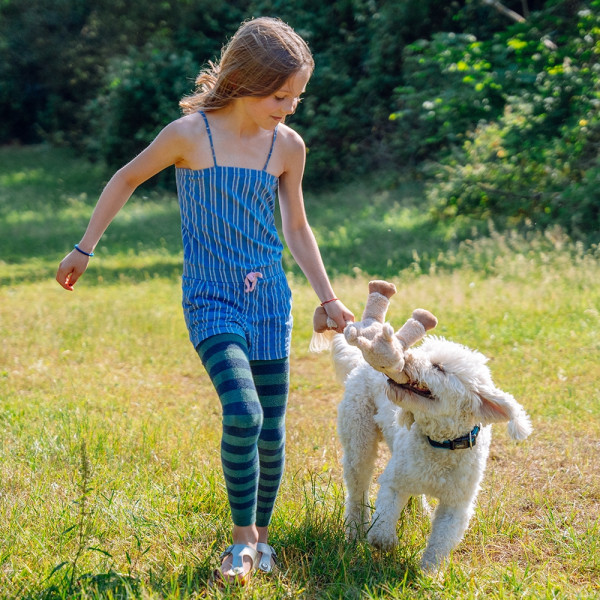 Plush toy with rope inside