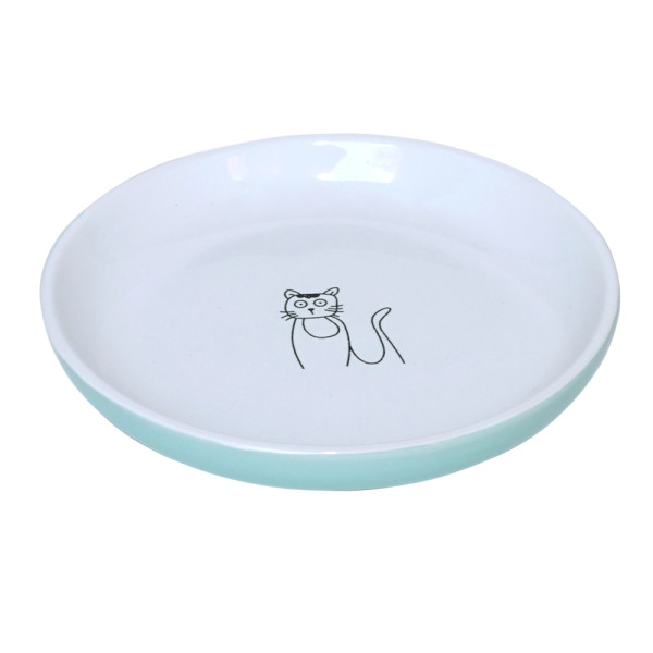 Cat ceramic milk dish "Crazy Cat"