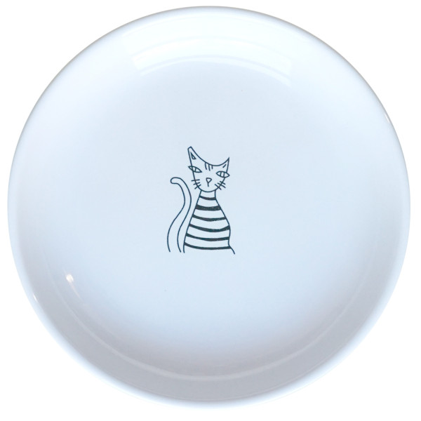Cat ceramic milk dish "Crazy Cat"