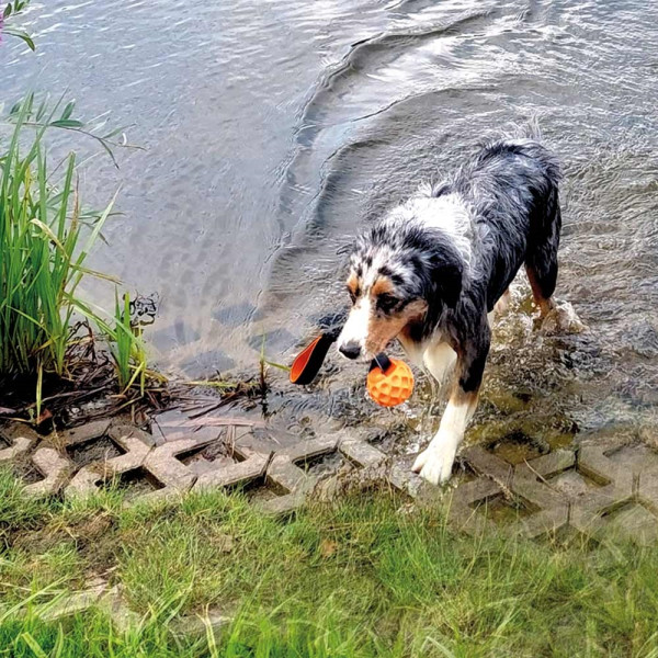 TPR ball ‘Wafer’ with elasticated loop