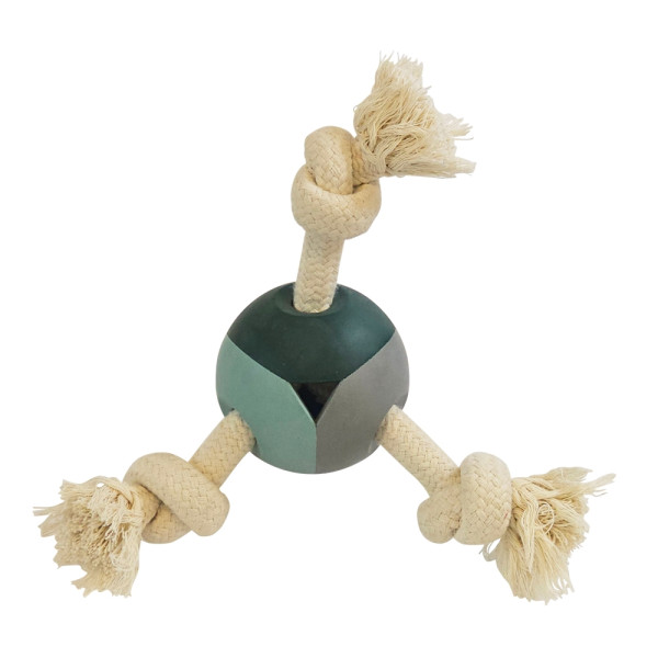 Rubber toy "ball with knotted ropes"
