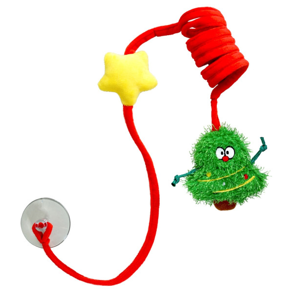 XMAS Spielzeug mit Saugnapf und Sprungfeder, mit Catnip