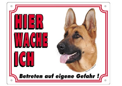 Warntafel Deutscher Schäferhund braun
