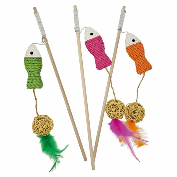 Rod with fish and ball sisal