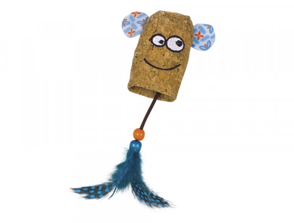 Cork thimble with feathers