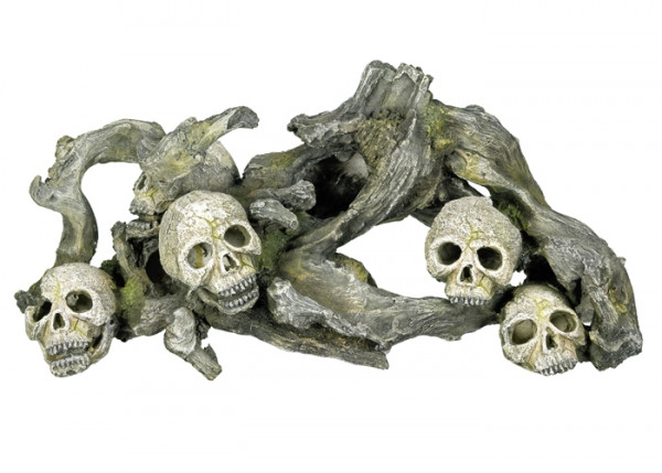 Aqua Ornaments "WOOD WITH SKULLS"