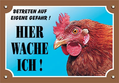 Warntafel Huhn